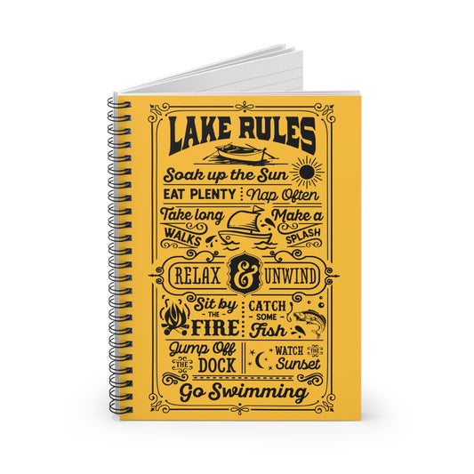 Lake Rules: Spiral Notebook - Log Books - Journals - Diaries - and More Custom Printed by TheGlassyLass.com