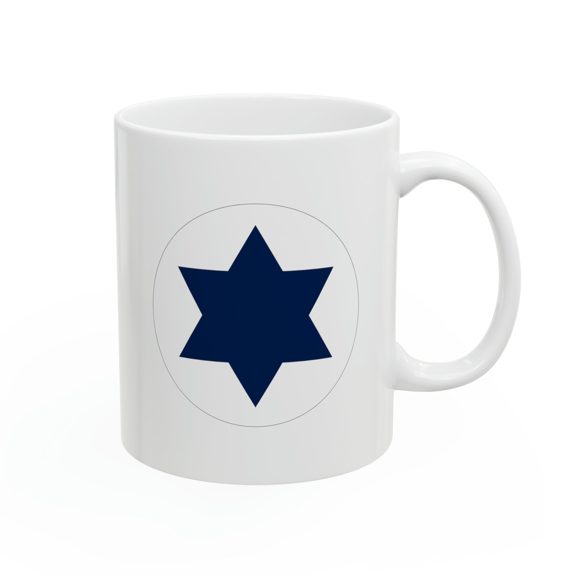 Israeli Air Force Roundel Coffee Mug - Double Sided White Ceramic 11oz - By TheGlassyLass.com