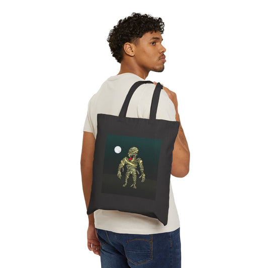 The Mummy Haunted Halloween Trick or Treat Tote Bag - Heavyweight 100% Cotton Canvas by TheGlassyLass.com