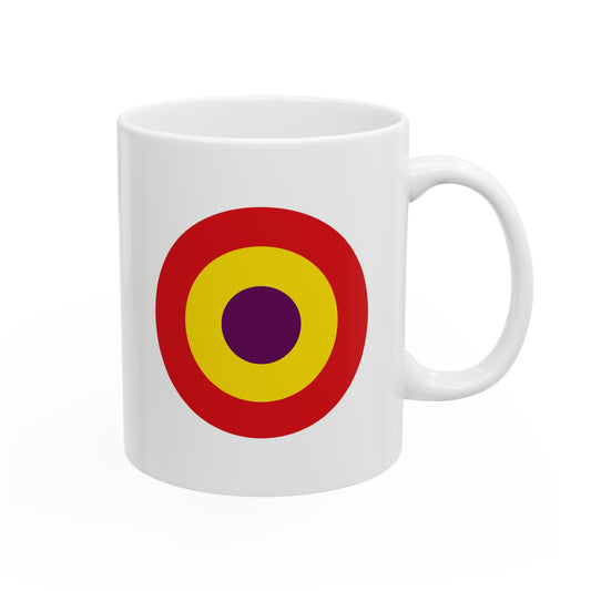 Spanish Air Force Roundel Coffee Mug - Double Sided White Ceramic 11oz - By TheGlassyLass.com