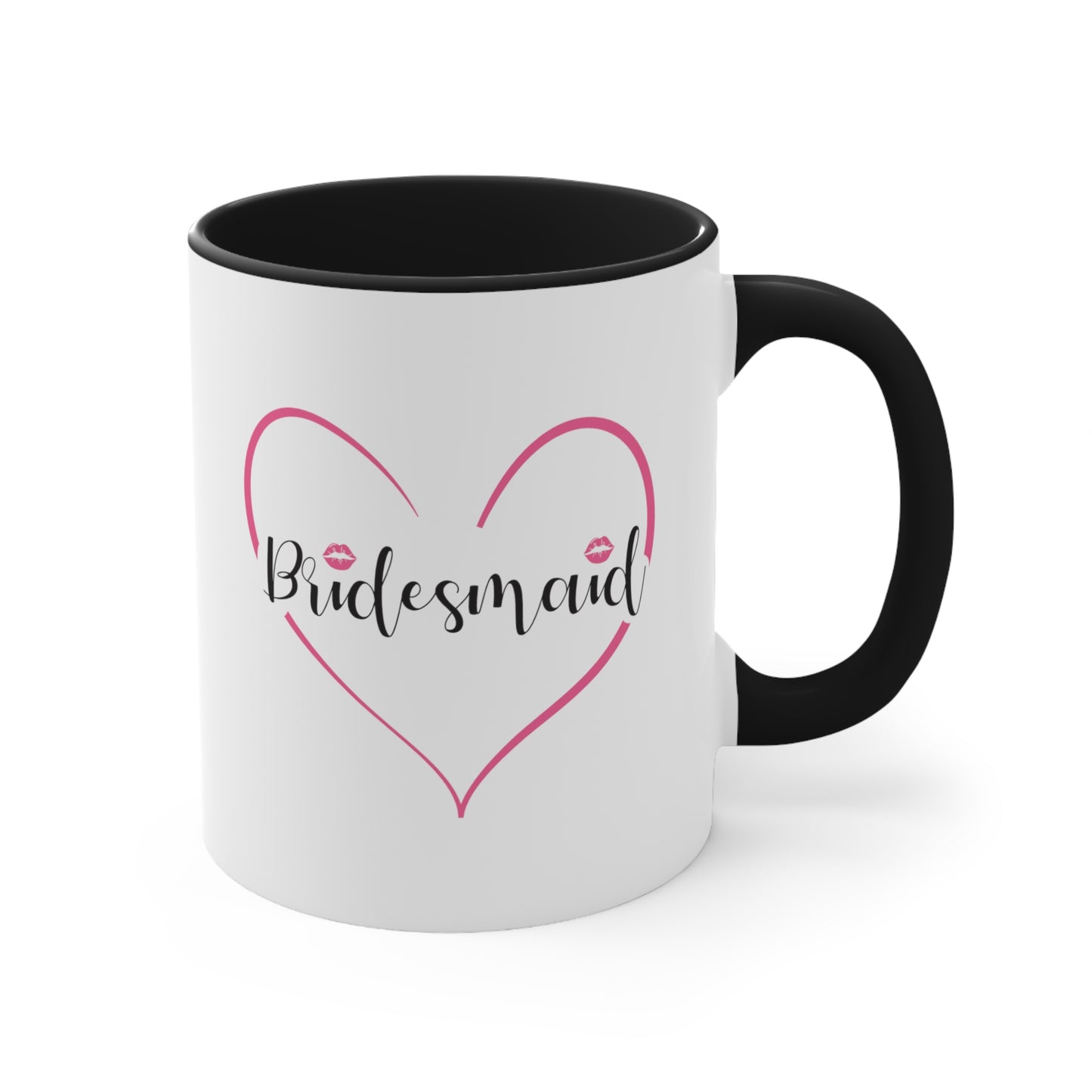Bridesmaid Coffee Mug - Double Sided Black Accent Ceramic 11oz by TheGlassyLass.com