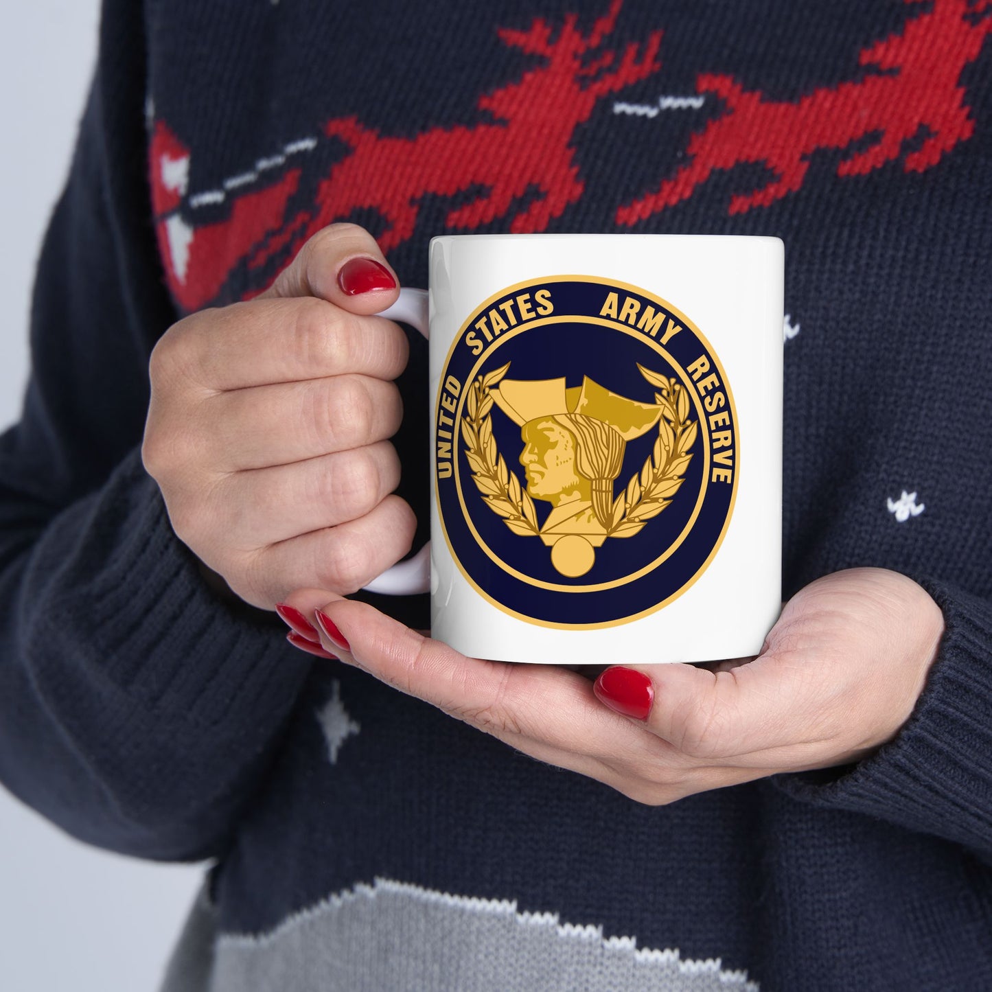 United States Army Reserve Seal - Double Sided White Ceramic Coffee Mug 11oz by TheGlassyLass.com