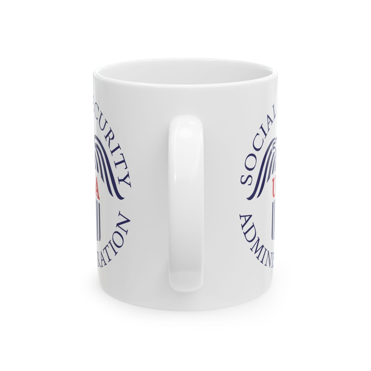 Social Security Administration Seal Coffee Mug - Double Sided Print, White Ceramic, 11oz by TheGlassyLass.com