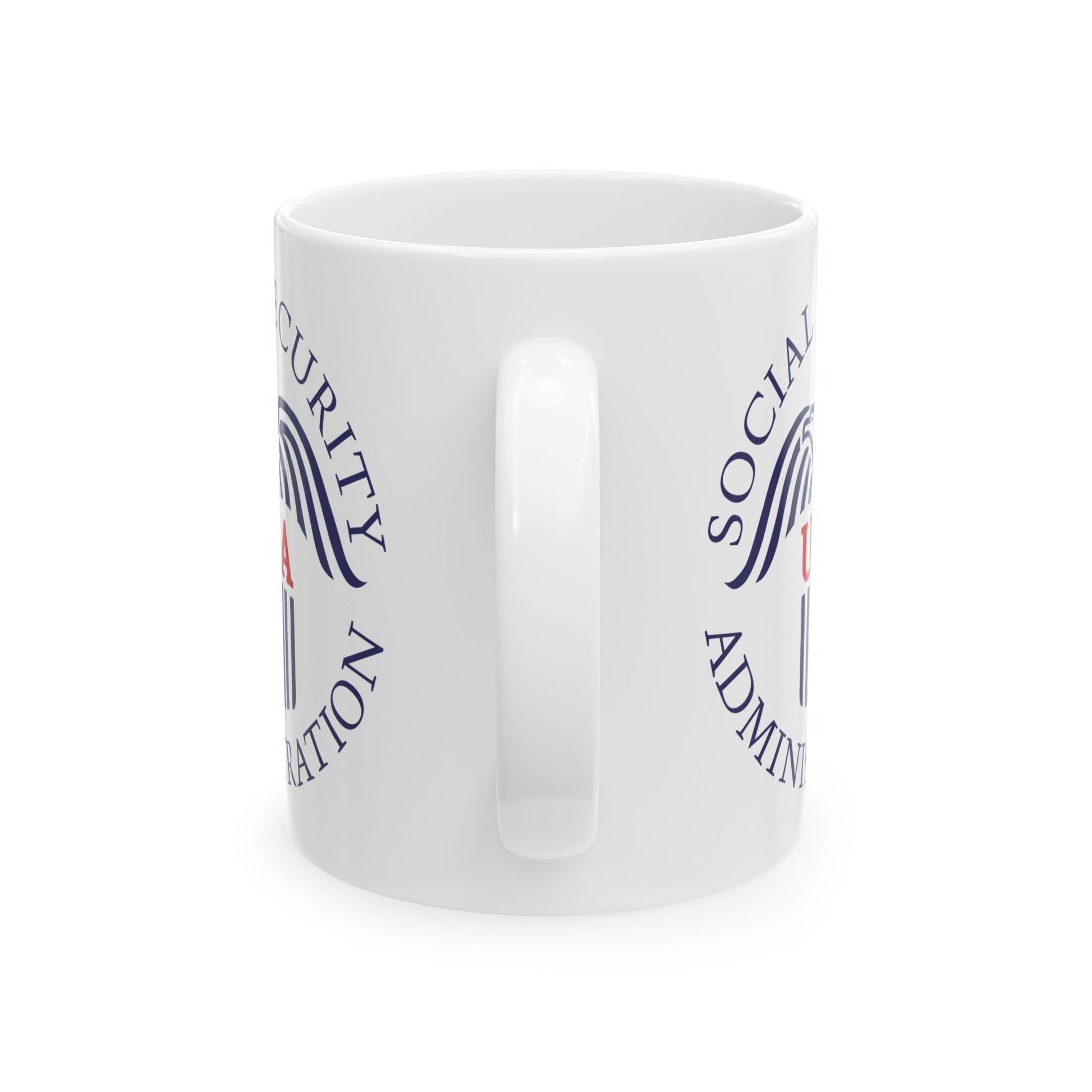 Social Security Administration Seal Coffee Mug - Double Sided Print, White Ceramic, 11oz by TheGlassyLass.com