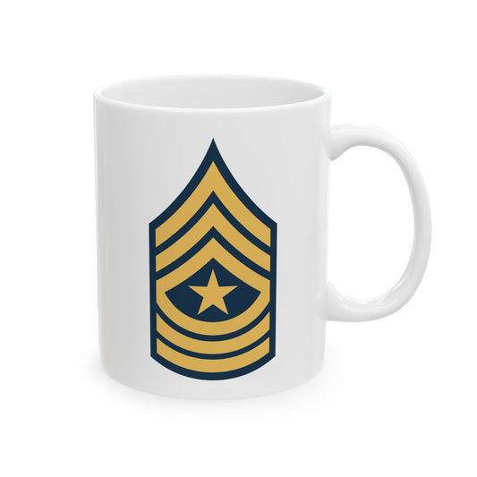 US Army Sergeant Major (E-9) Coffee Mug - Double Sided Print, White Ceramic, 11oz by TheGlassyLass.com