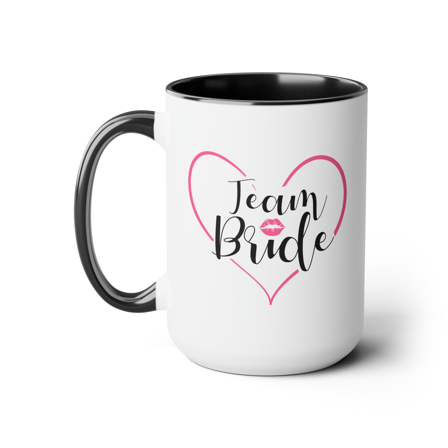 Team Bride Coffee Mug - Double Sided Black Accent Ceramic 15oz by TheGlassyLass.com