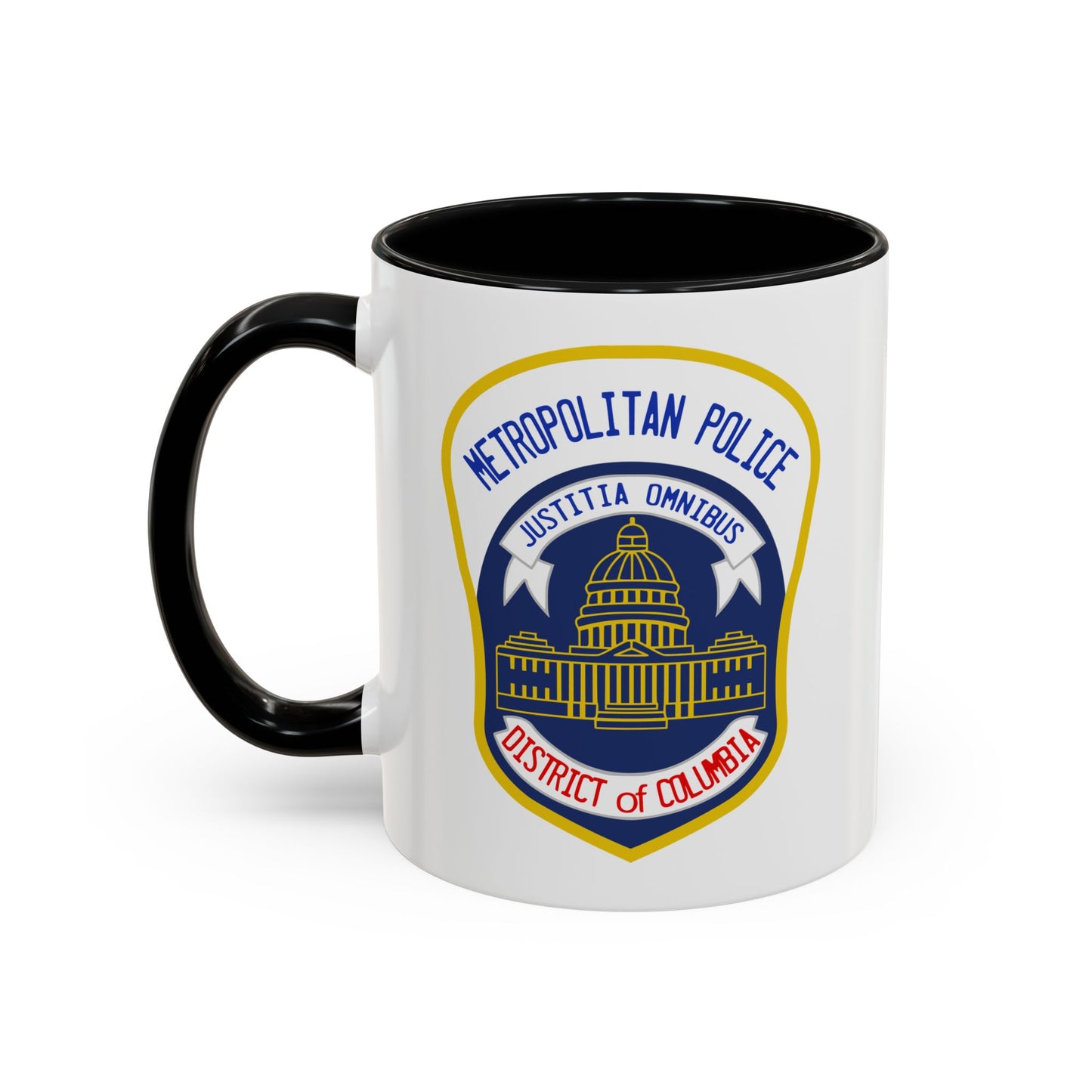 District of Columbia Metropolitan Police Seal Coffee Mug - Double Sided Print, Black Accent White Ceramic, 11oz by TheGlassyLass.com