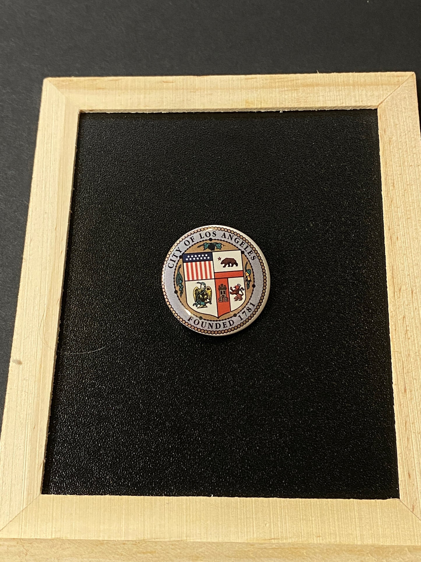 City of Los Angeles Seal 1.25' Round Pin Enamel Style by Jan at TheGlassyLass.com