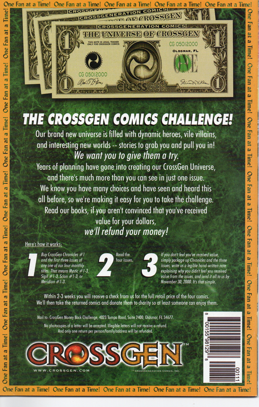 CrossGen Chronicles #1 Comic Book From TheGlassyLass.com - Back Cover