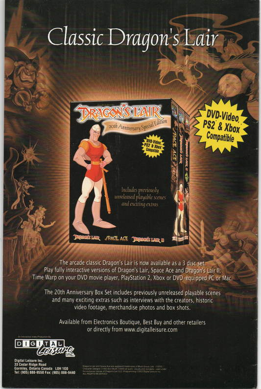 Dragon's Lair #2 Comic Book From TheGlassyLass.com - Back Cover