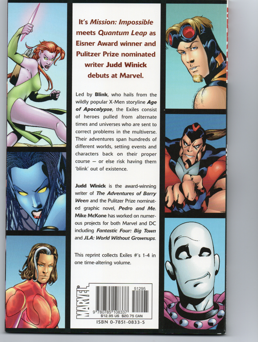 EXILES (Down the Rabbit Hole) #1 Trade Paperback From TheGlassyLass.com - Back Cover
