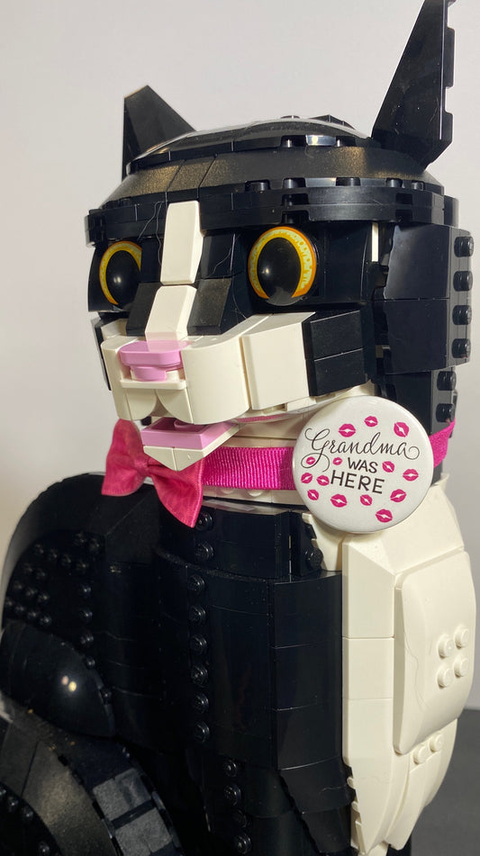 Grandma was Here Kisses 1.25" Round Button Pin | Family Love Design by TheGlassyLass.com