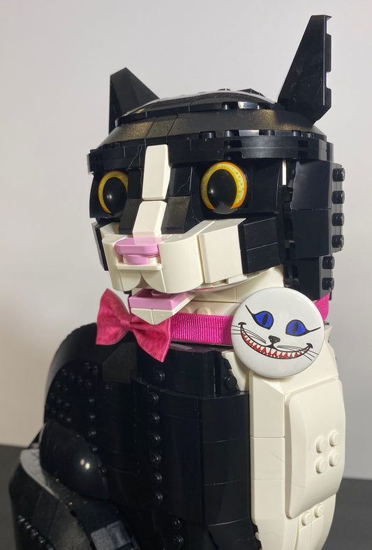 Grinning Cheshire Cat Flair Pin Button 1.25" Round | Fantasy Design by TheGlassyLass.com