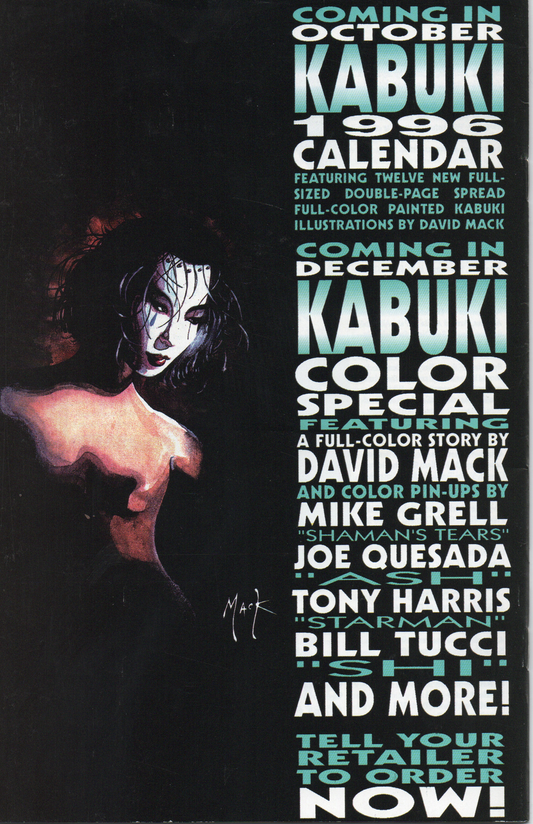 Kabuki Circle of Blood Act 5 Comic Book by David Mack From TheGlassyLass.com - Back Cover