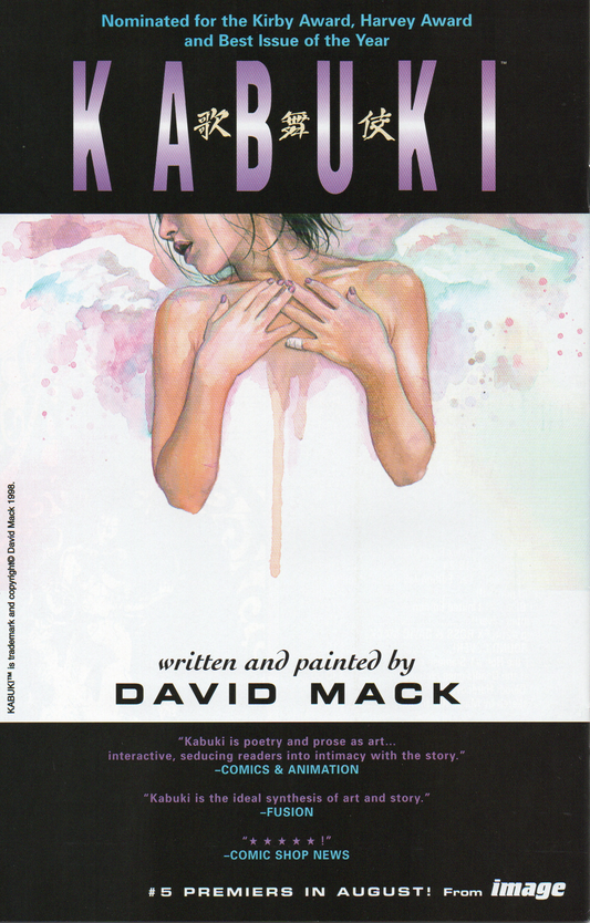 Kabuki #4 (Variant Cover / Signed) Comic Book by David Mack From TheGlassyLass.com - Back Cover