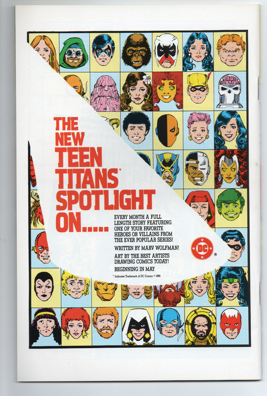 The New Teen Titans Annual #2 (2nd Series) Comic Book From TheGlassyLass.com - Back Cover