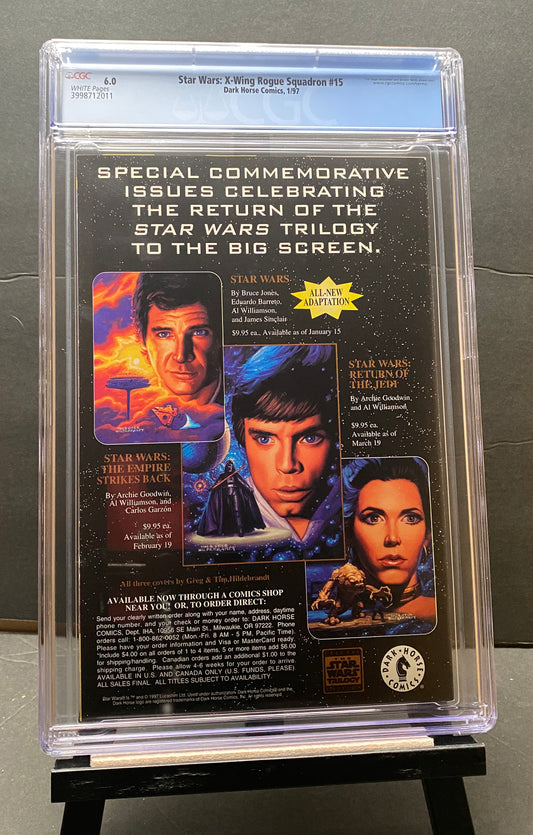Star Wars X-Wing Rogue Squadron #15 "The Warrior Princes" by Dark Horse Comics CGC 6.0 from TheGlassyLass (CGC Certification #3998712011)