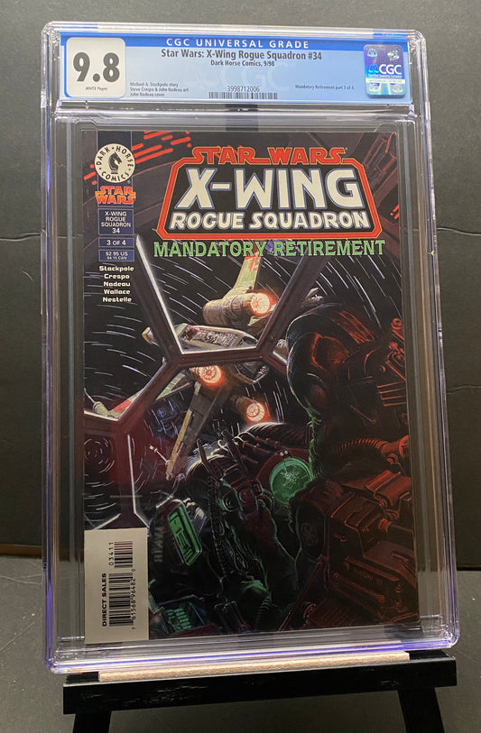 Star Wars X-Wing Rogue Squadron #34 "Mandatory Retirement" by Dark Horse Comics from TheGlassyLass.com (CGC Certification #3998712006)