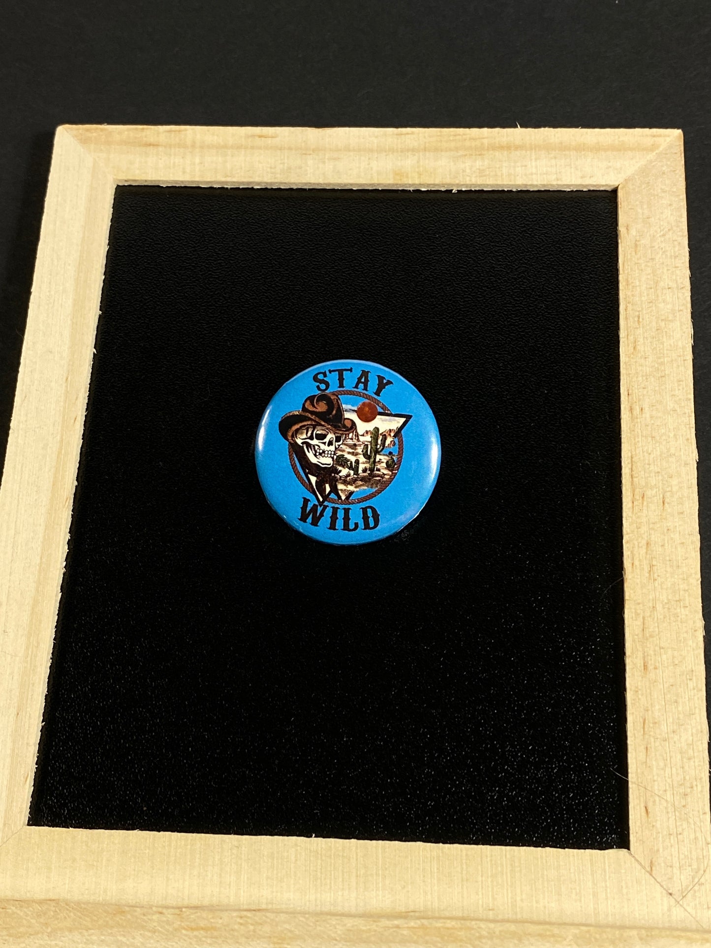 Stay Wild Pin Button 1.25" Round | Skulltastic Flair by Jan at TheGlassyLass.com