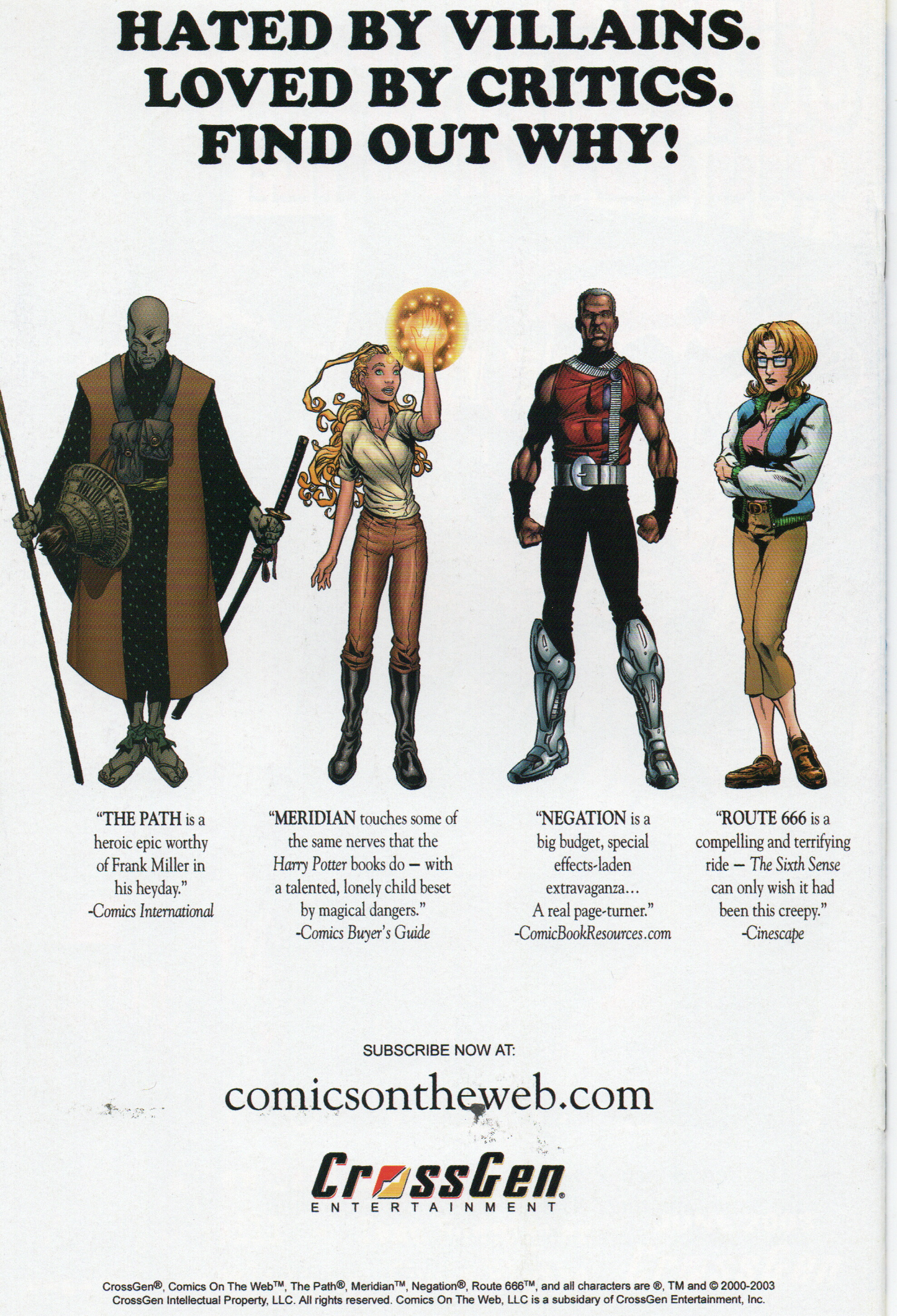 The Crossovers #5 Comic Book From TheGlassyLass.com - Back Cover