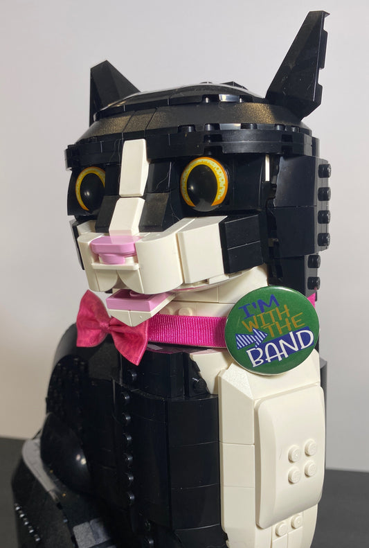 With the Band 1.25" Round Button Custom Pin | Fun Fueled Design by TheGlassyLass.com