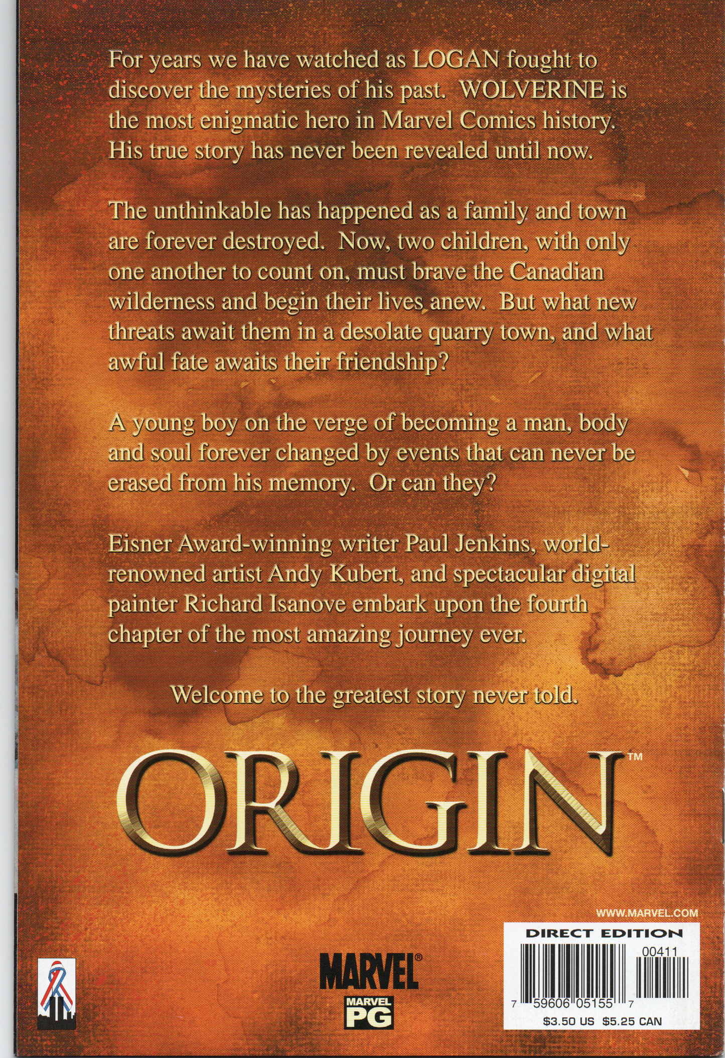 Wolverine: The Origin “Heaven and Hell” #4 (1st Printing) Comic Book From TheGlassyLass.com - Back Cover