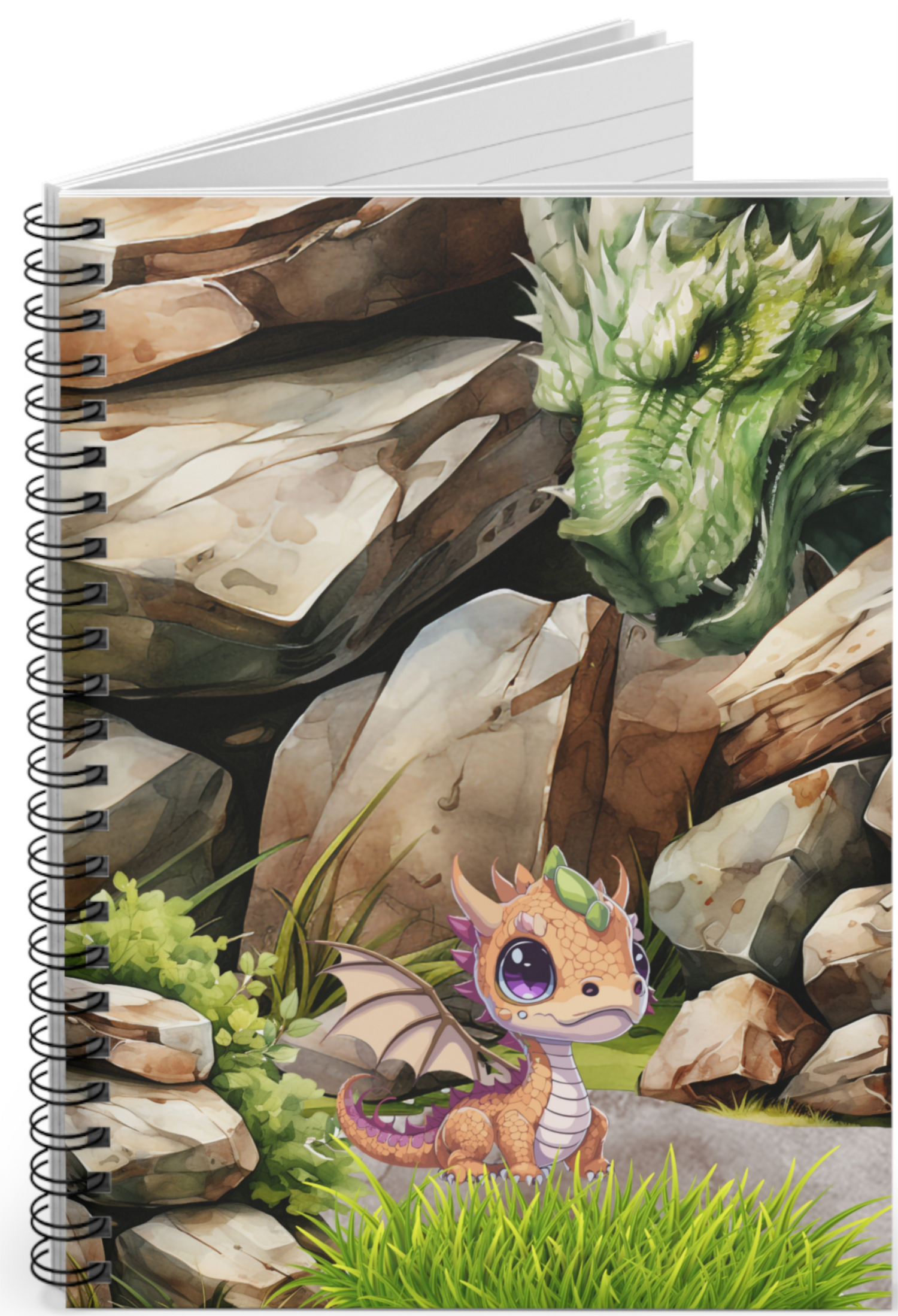 Daddy's Girl Baby Dragon Metal Spiral Bound Journal by TheGlassyLass.com