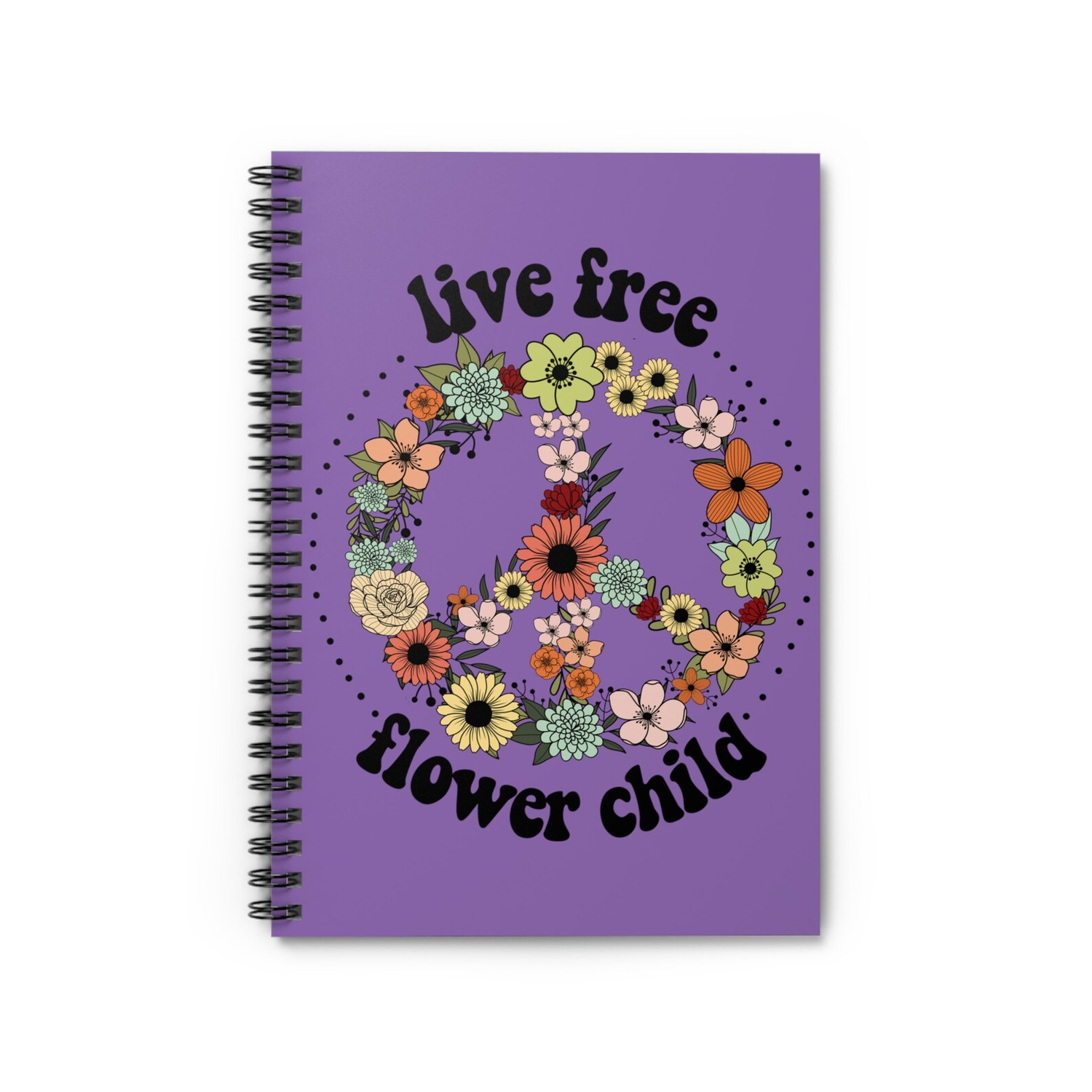 Live Free Flower Child Journals & Diaries by TheGlassyLass.com