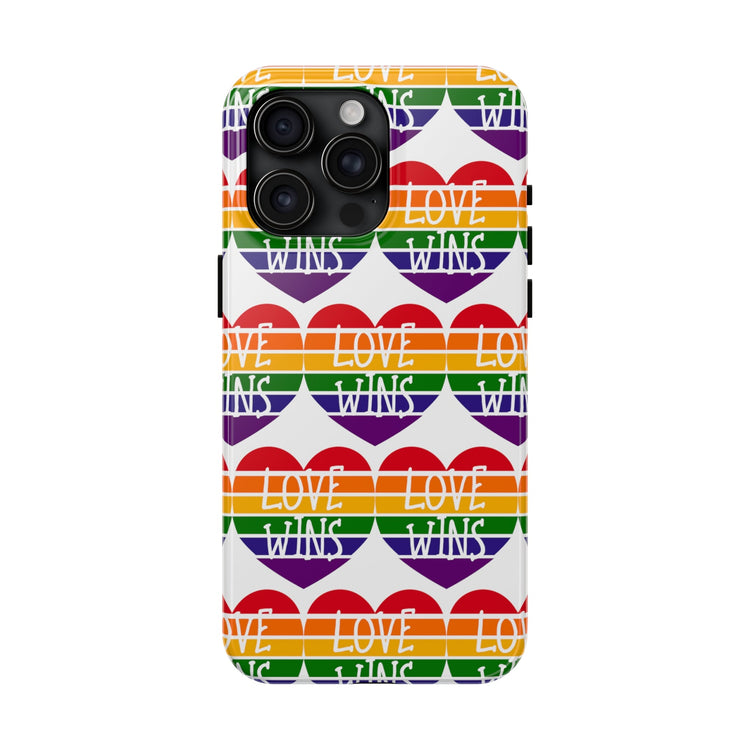 Love Wins Raibow Pride Heart iPhone "Tough Case" design by TheGlassyLass.com