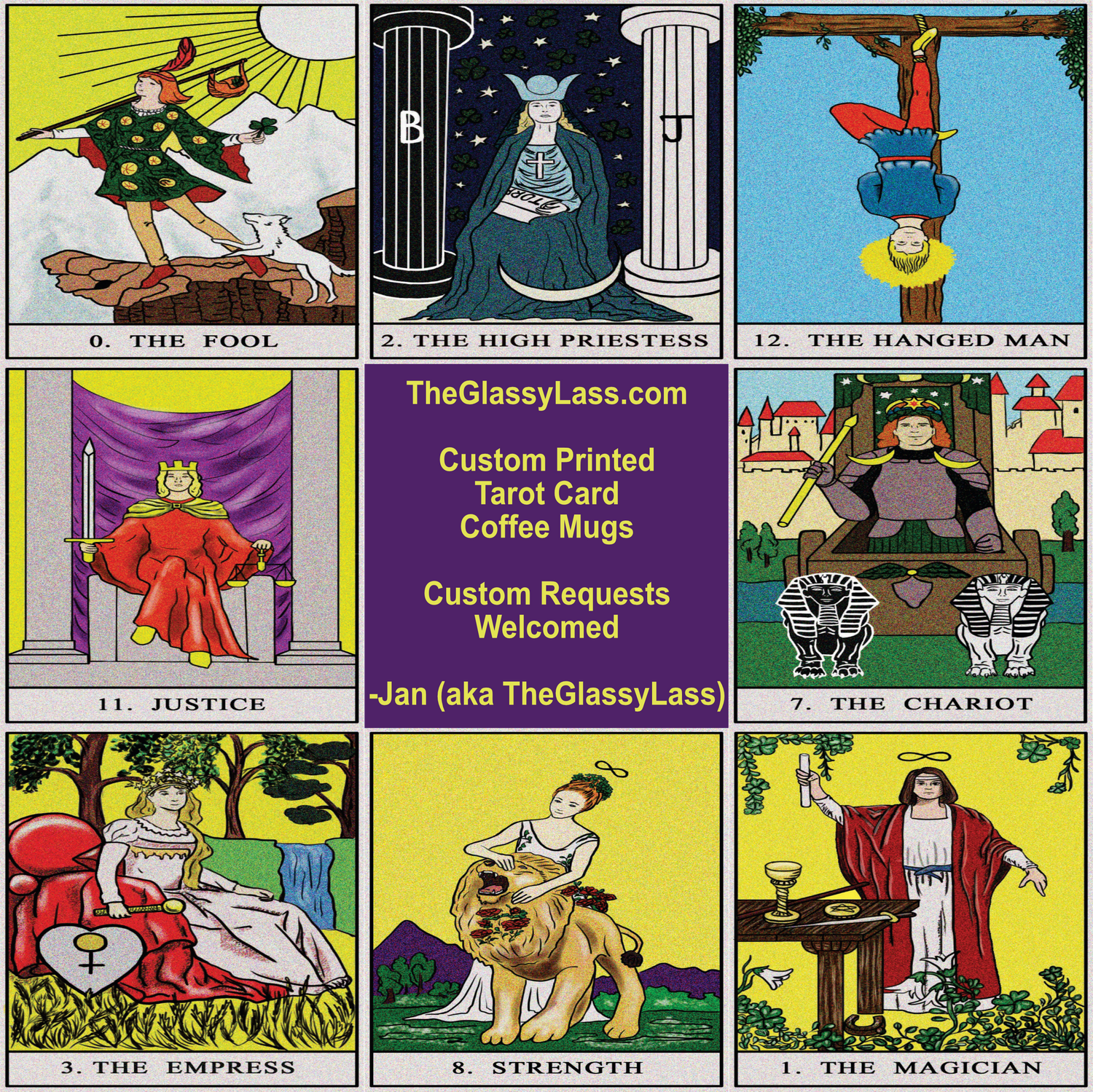 Wands Tarot Card Coffee Mugs by TheGlassyLass.com