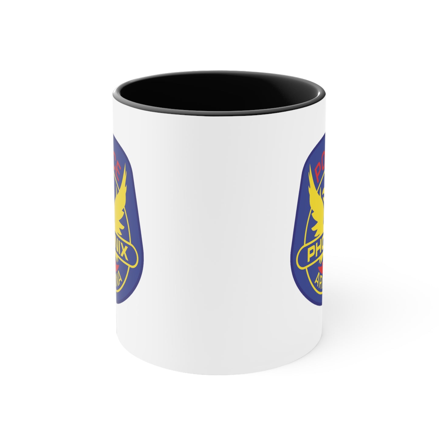 Phoenix Police Coffee Mug - Double Sided Black Accent White Ceramic 11oz by TheGlassyLass.com