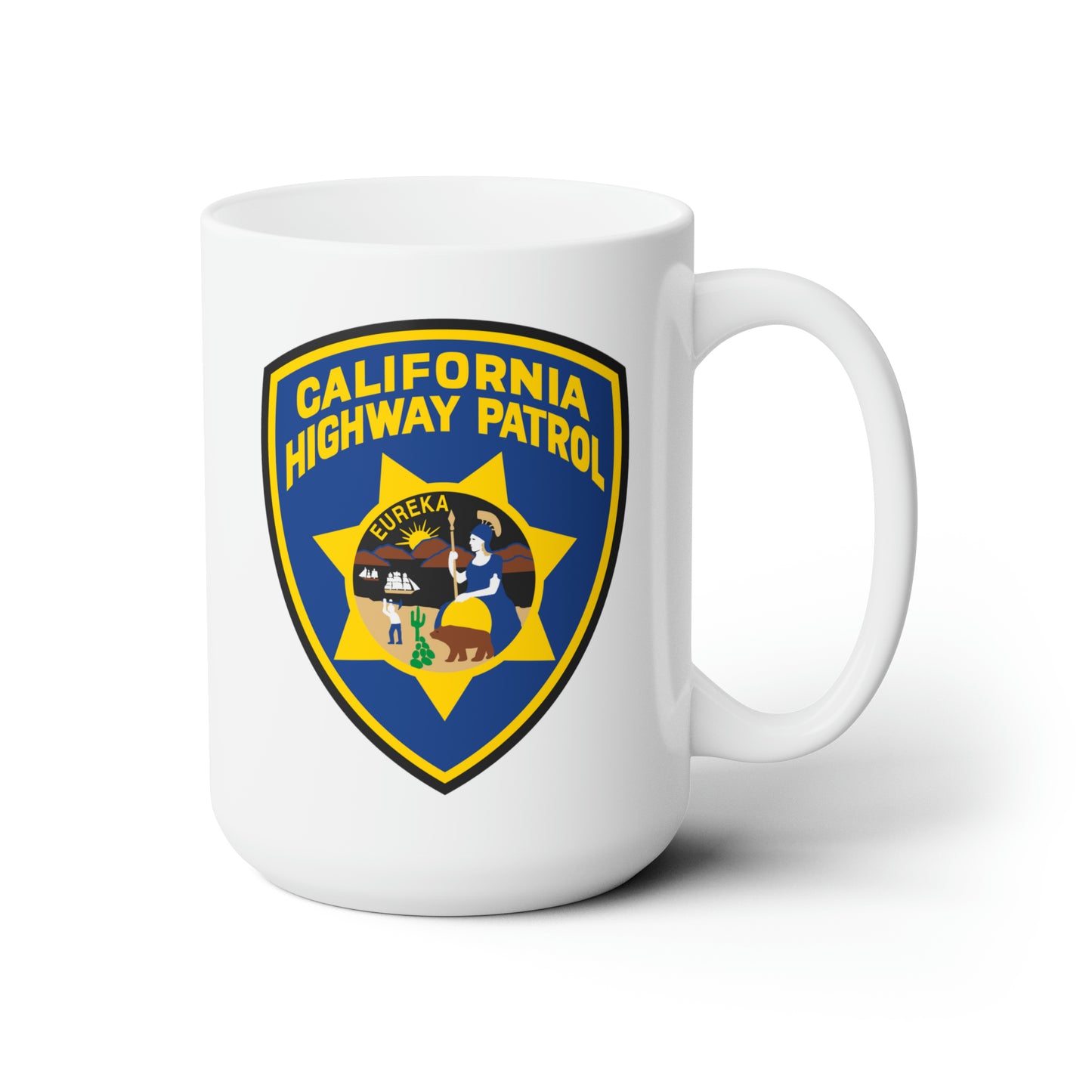 California Highway Patrol Coffee Mug - Double Sided White Cerramic 15oz by TheGlassyLass.com