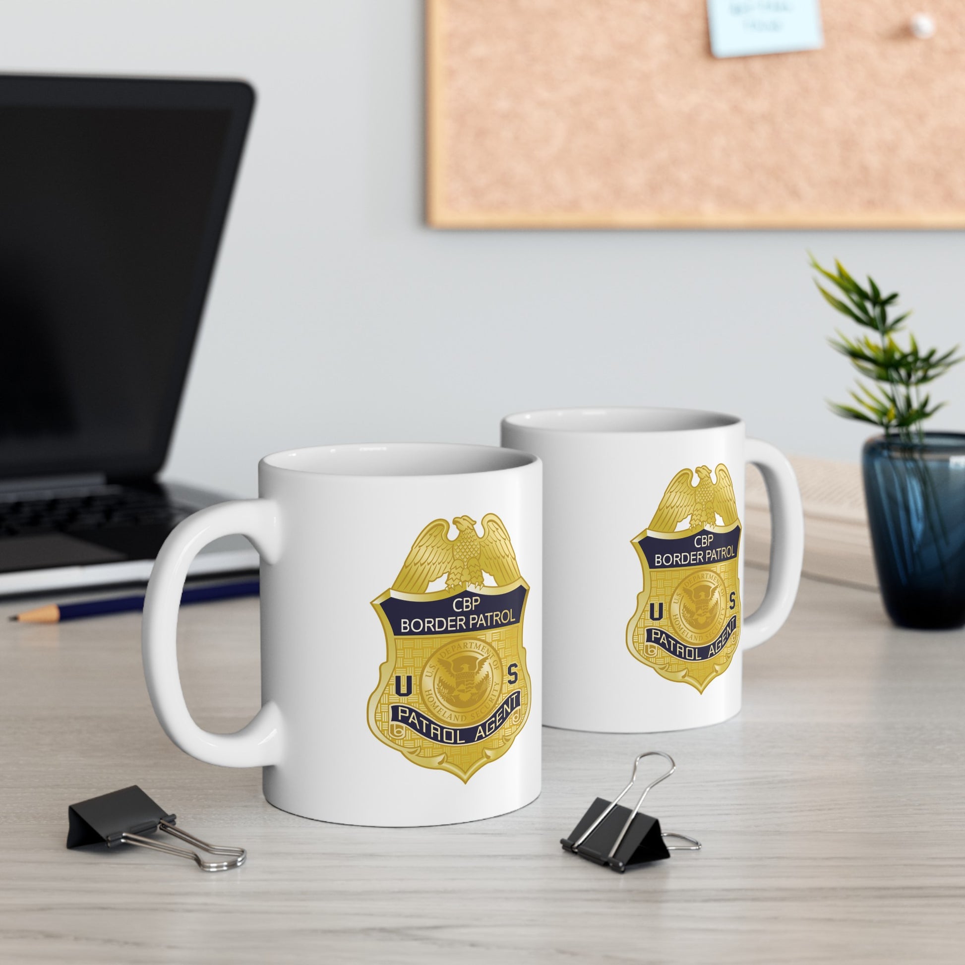 US CBP Patrol Agent Coffee Mug - Double Sided White Ceramic 11oz by TheGlassyLass.com