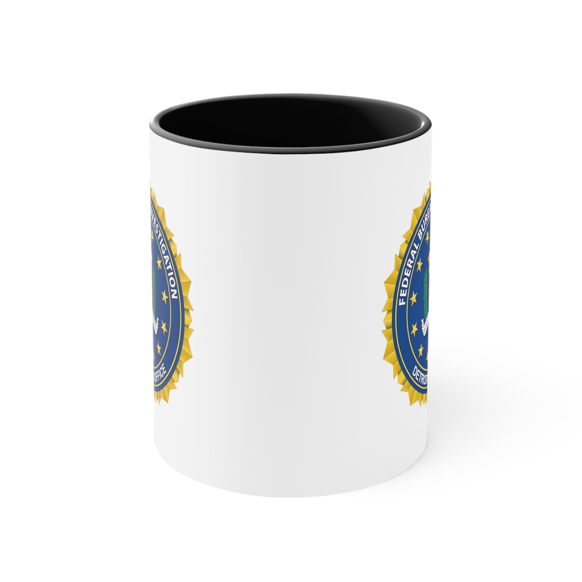 The FBI Detroit Field Office Coffee Mug - Double Sided Black Accent Ceramic 11oz by TheGlassyLass.com