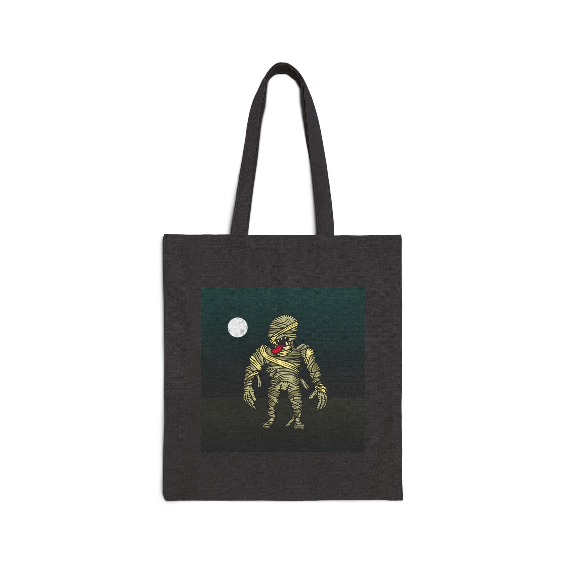 The Mummy Haunted Halloween Trick or Treat Tote Bag - Heavyweight 100% Cotton Canvas by TheGlassyLass.com