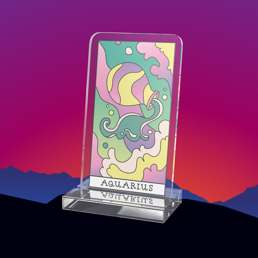 Aquarius Zodiac Acrylic Standee by TheGlassyLass.com