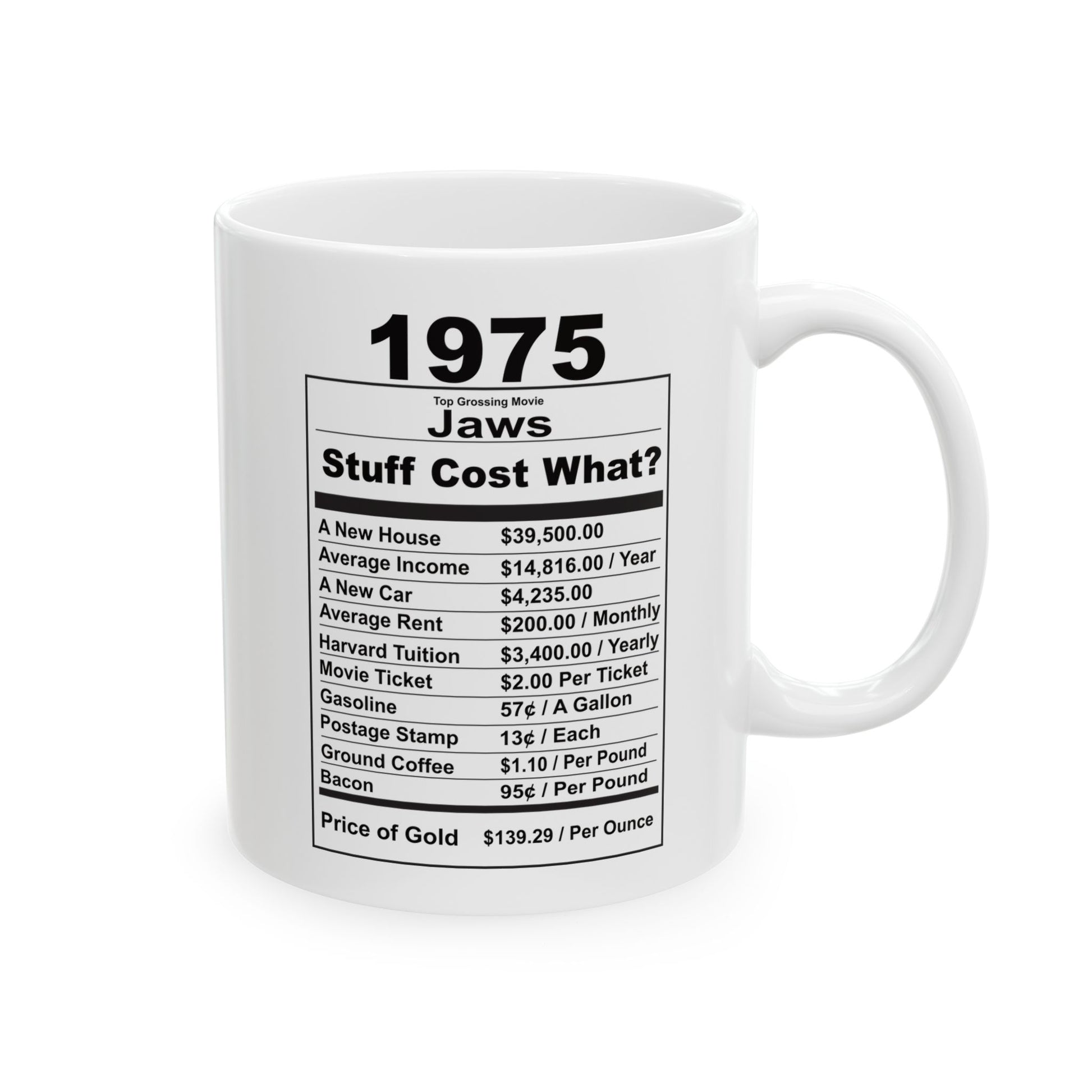 Keepin it Real Since 1975 Coffee Mug - Double Sided Print, White Ceramic, 11oz by TheGlassyLass.com