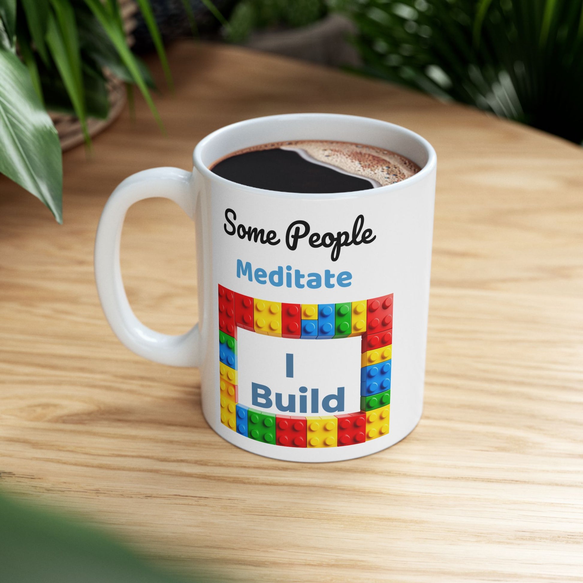 LEGO Build Coffee Mug - Double Sided White Ceramic 11oz by TheGlassyLass.com