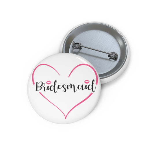 Bridesmaid Button 1.25" Round | Wedding Party Design by Jan at TheGlassyLass.com