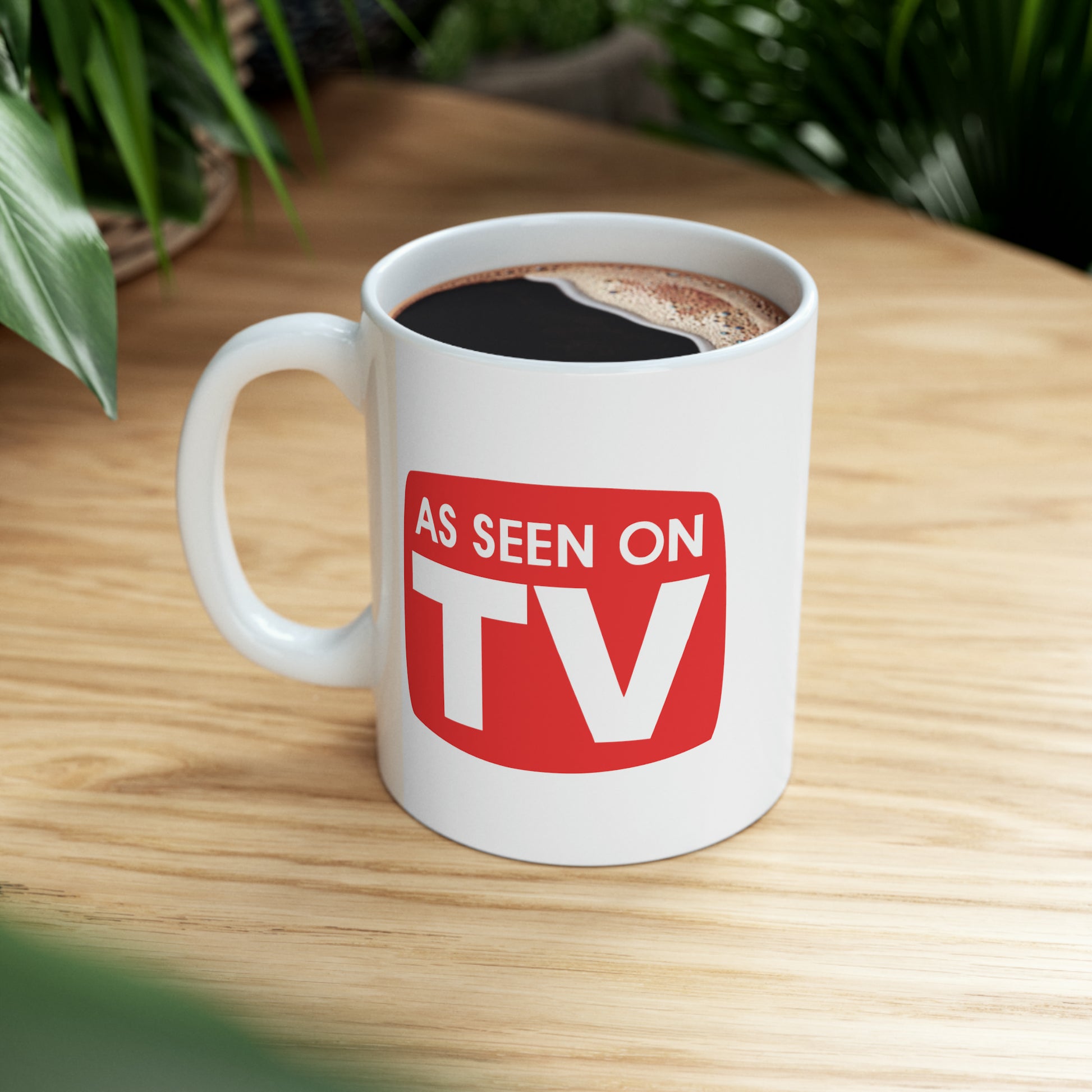 As Seen on TV Coffee Mug - Double Sided White Ceramic 11oz by TheGlassyLass.com