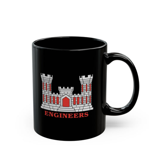 Double Sided Army Corps of Engineers Coffee Mug in Black by TheGlassyLass