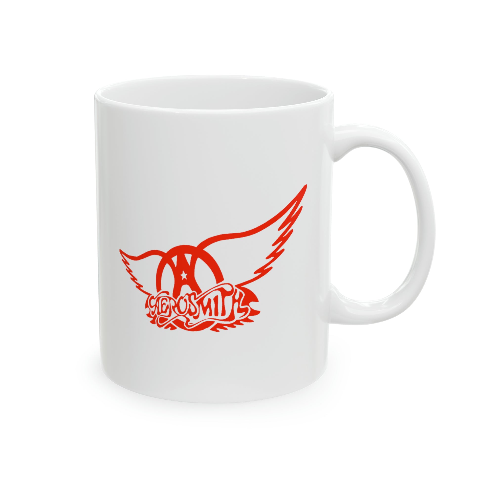 Aerosmith Coffee Mug - Double Sided Black Accent White Ceramic 11oz by TheGlassyLass.com