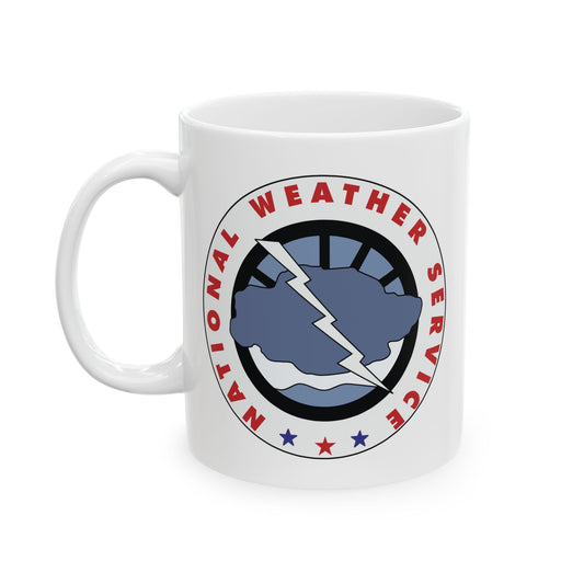 National Weather Service Coffee Mug - Double Sided Print, White Ceramic, 11oz by TheGlassyLass.com