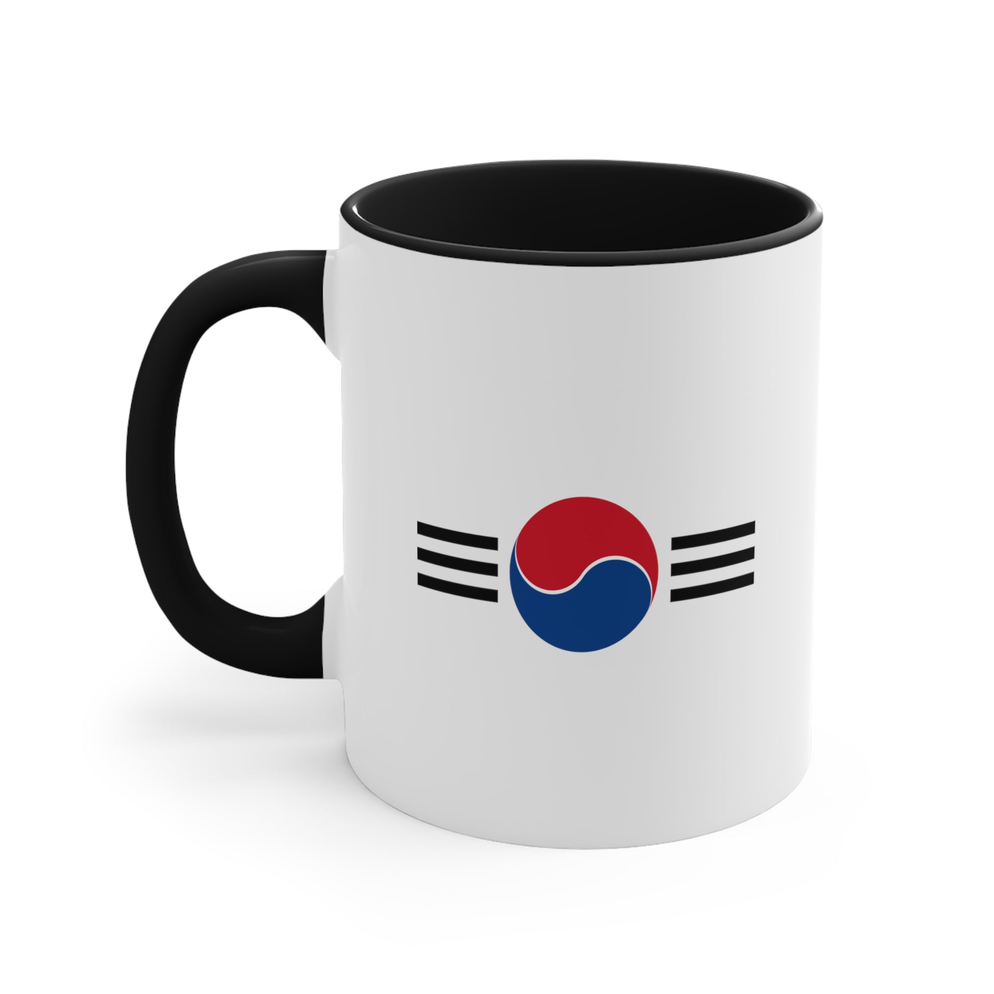 South Korean Air Force Roundel Coffee Mug - Double Sided Black Accent Ceramic 11oz - by TheGlassyLass.com