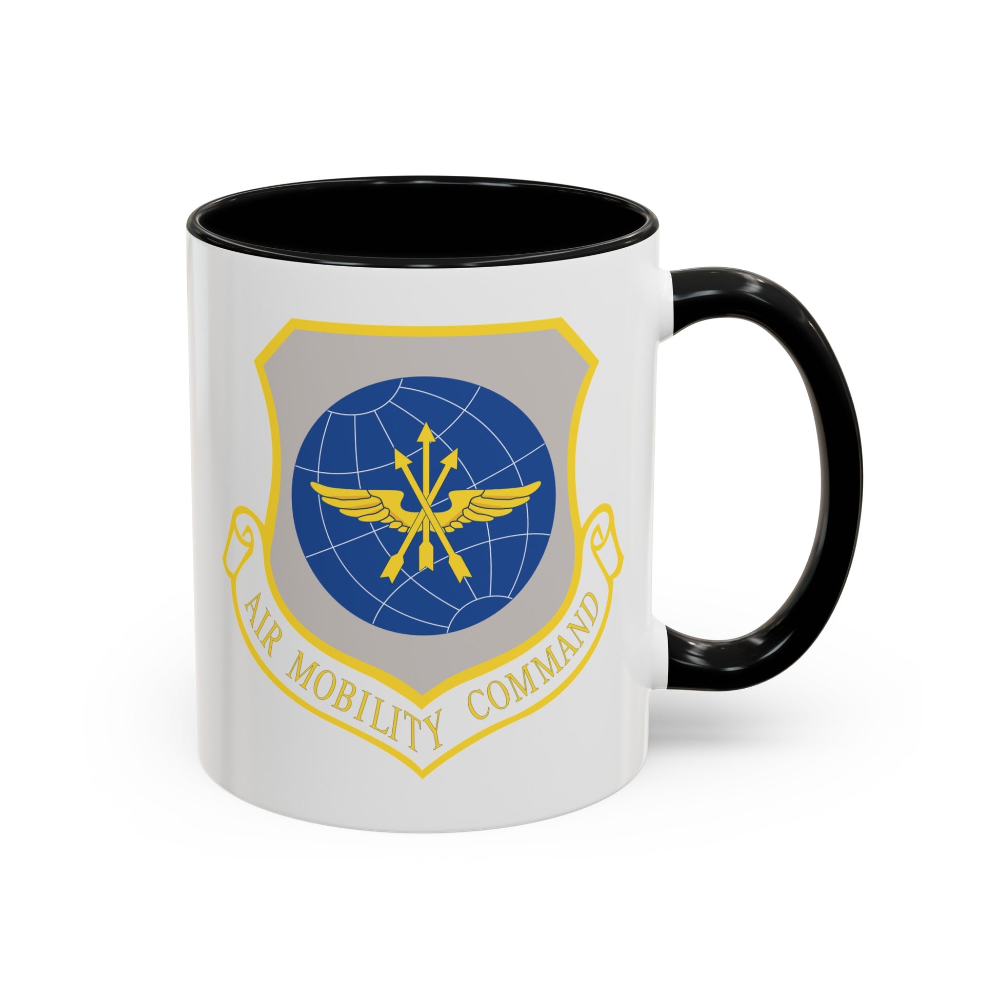 US Air Force Air Mobility Command - Double Sided Black Accent White Ceramic Coffee Mug 11oz by TheGlassyLass.com