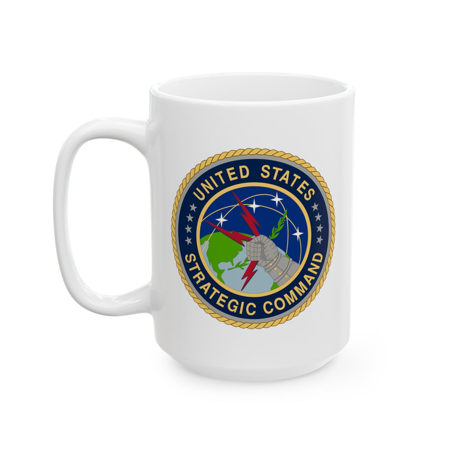 US Strategic Command Coffee Mug - Double Sided White Ceramic 15oz by TheGlassyLass.com