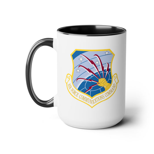 Air Force Communications Command - Double Sided Black Accent White Ceramic Coffee Mug 15oz by TheGlassyLass.com