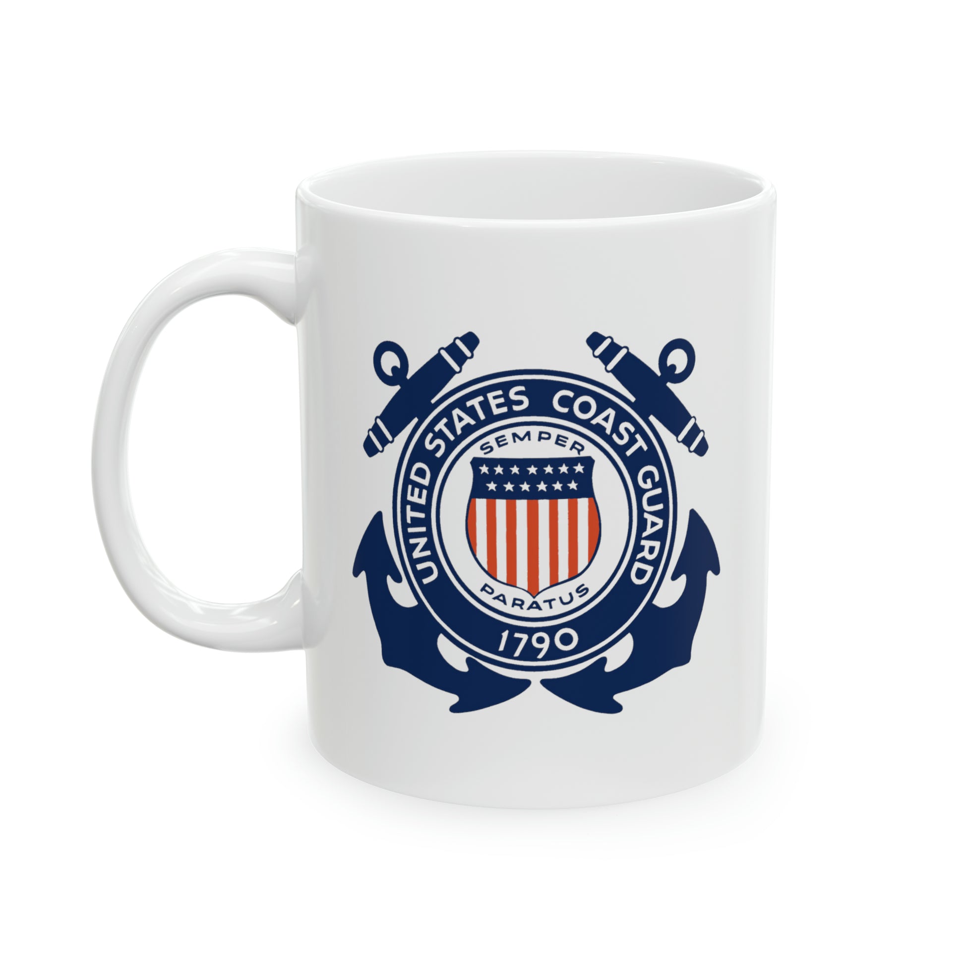 US Coast Guard Seal Coffee Mug - Double Sided White Ceramic 11oz by TheGlassyLass.com