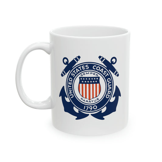 US Coast Guard Seal Coffee Mug - Double Sided White Ceramic 11oz by TheGlassyLass.com
