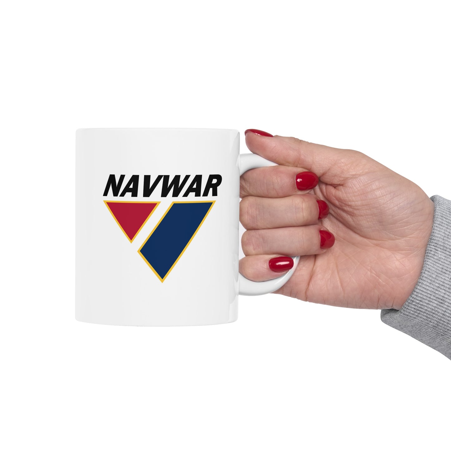 US Navy NAVWAR Coffee Mug - Double Sided Print White Ceramic 11oz by TheGlassyLass.com